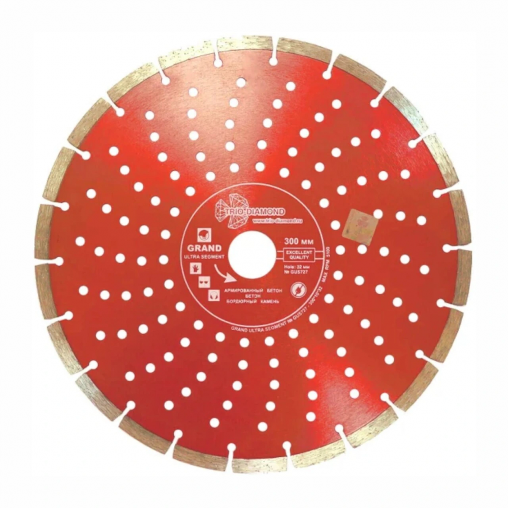 Диск алмазный отрезной 300*32 Сегментный серия Grand hot press GUS727