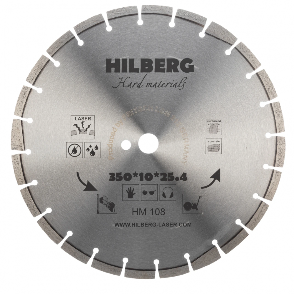 Диск алмазный отрезной 350*25,4 Hilberg Hard Materials Лазер HM108
