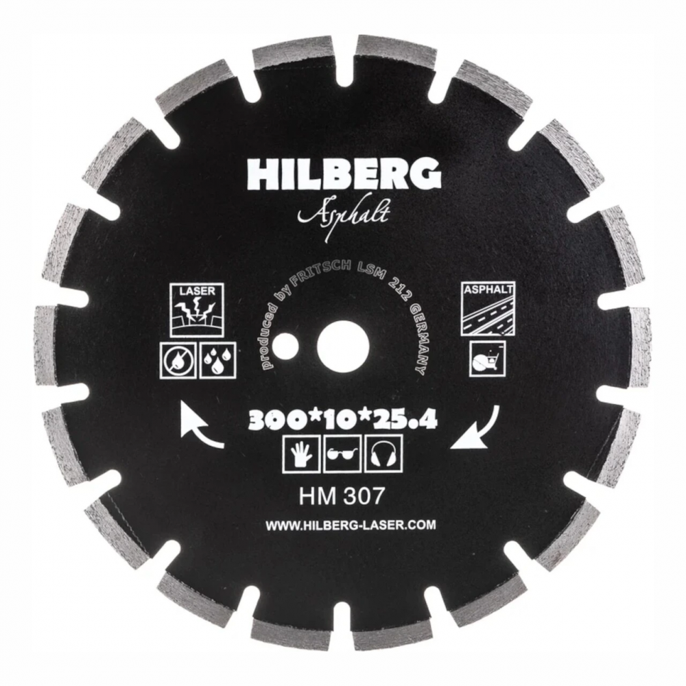 Диск алмазный отрезной 300*25,4 Hilberg Hard Materials Лазер асфальт HM307