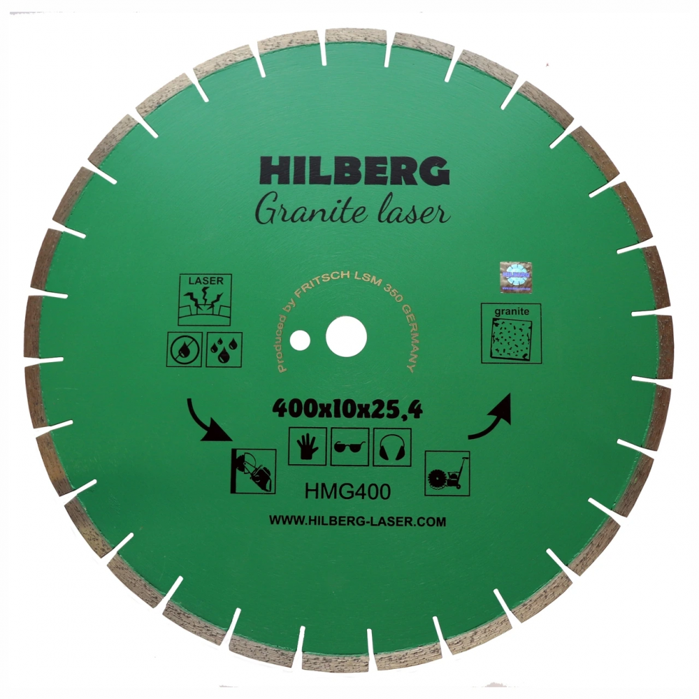 Диск алмазный отрезной 400*25,4*10 Hilberg Гранит Лазер HMG400