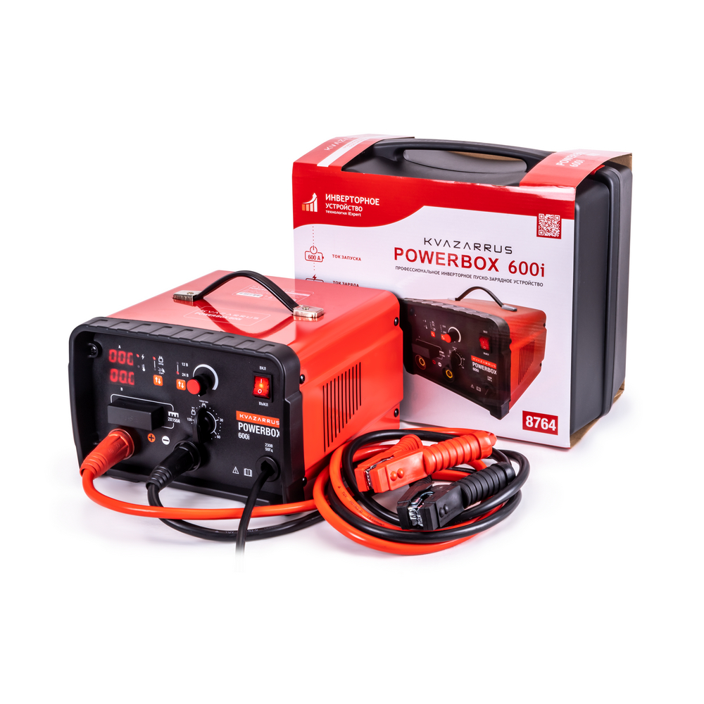 Зарядные устройства FoxWeld Инверторное пуско-зарядное устройство KVAZARRUS PowerBox 600i, таймер, пластиковый кейс