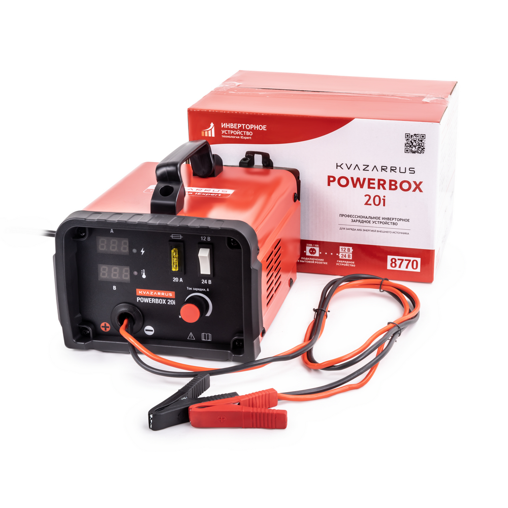 Зарядные устройства FoxWeld Инверторное зарядное устройство KVAZARRUS PowerBox 20i, цветная коробка