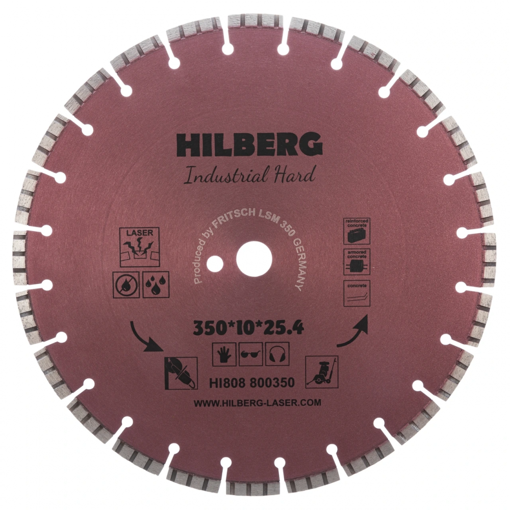 Диск алмазный отрезной 350*25,4 Hilberg Industrial Hard HI808