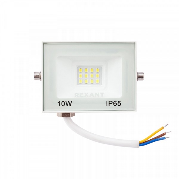 Прожектор светодиодный СДО 10Вт 800Лм 6500K холодный свет, белый корпус REXANT