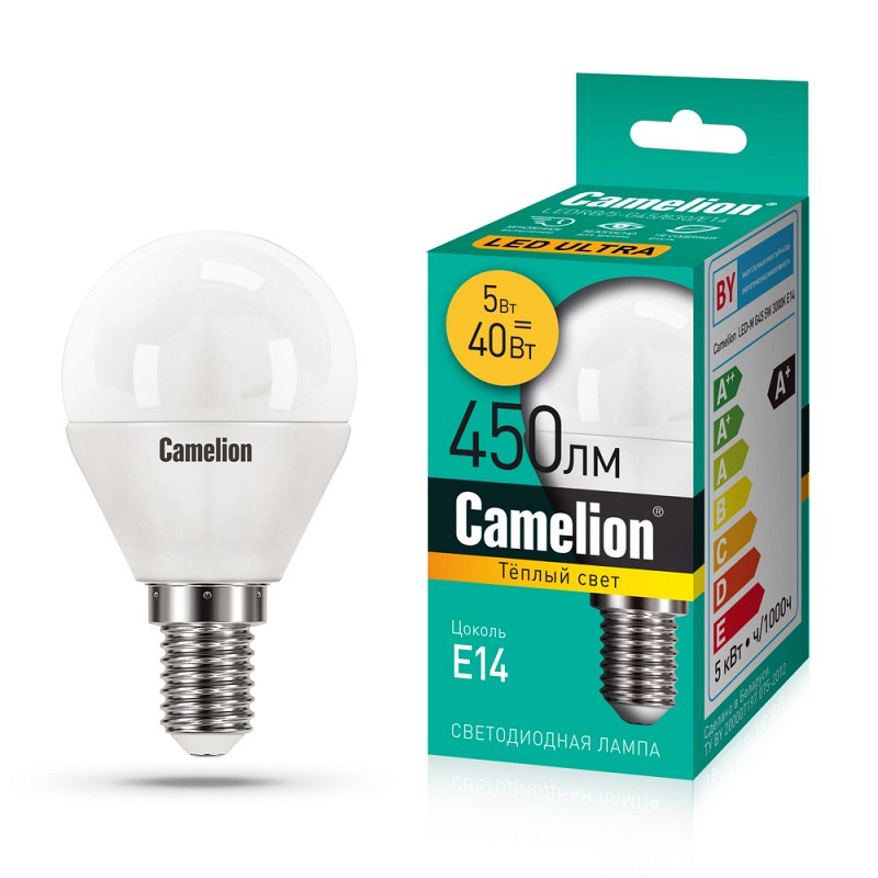 Camelion LEDRB/5-G45/830/E14 (Эл.лампа светодиодная 5Вт 220В, LED-M G45 5W 3000K E14)