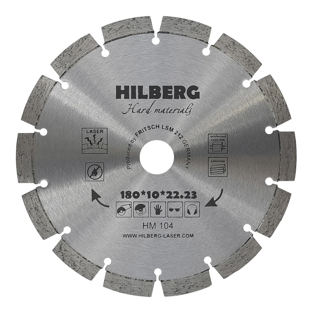 Диск алмазный отрезной 180*22,23 Hilberg Hard Materials Лазер HM104