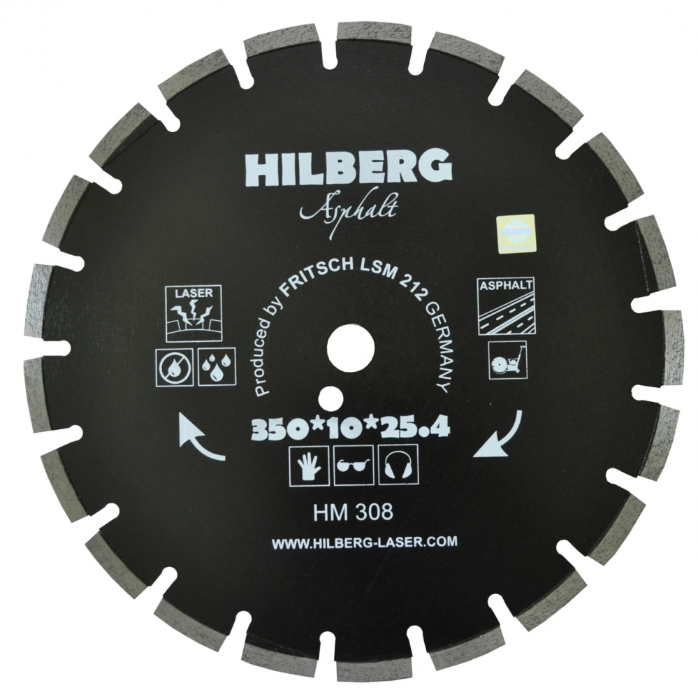 Диск алмазный отрезной 350*25,4 Hilberg Hard Materials Лазер асфальт HM308