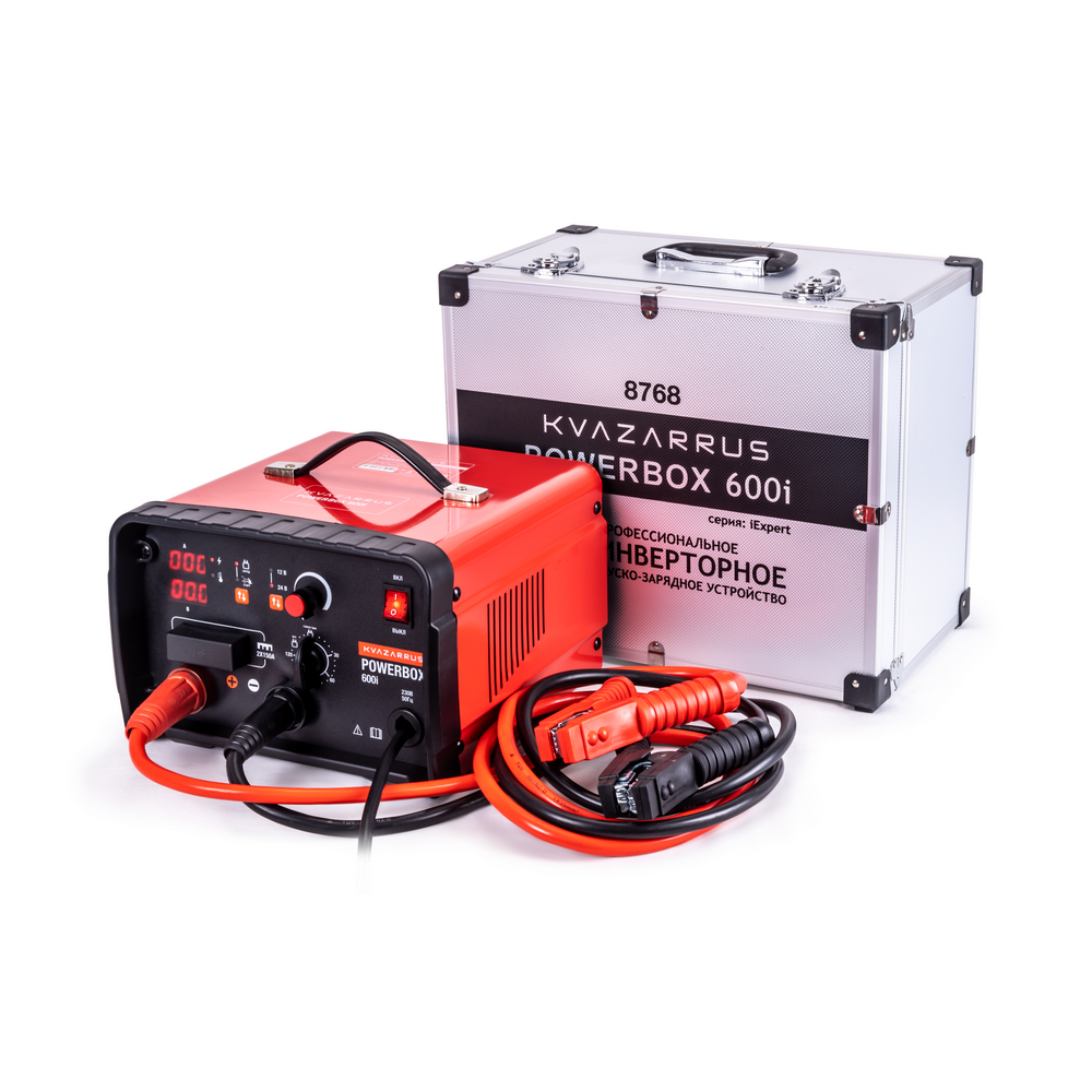 Зарядные устройства FoxWeld Инверторное пуско-зарядное устройство KVAZARRUS PowerBox 600i, таймер, алюминиевый кейс