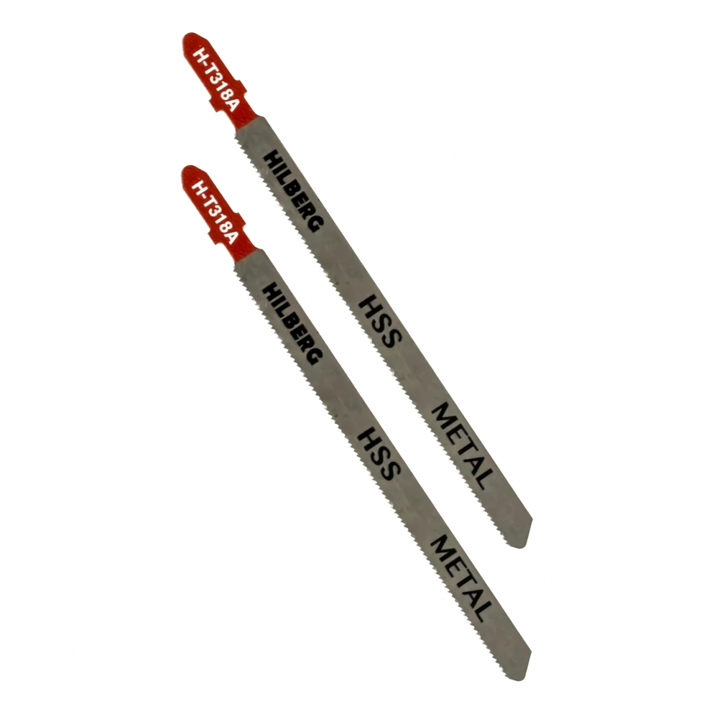 Пилки HSS для лобзика 2шт, Hilberg Metal прямолинейный рез 130*1.0мм,20TPI, H-T318A