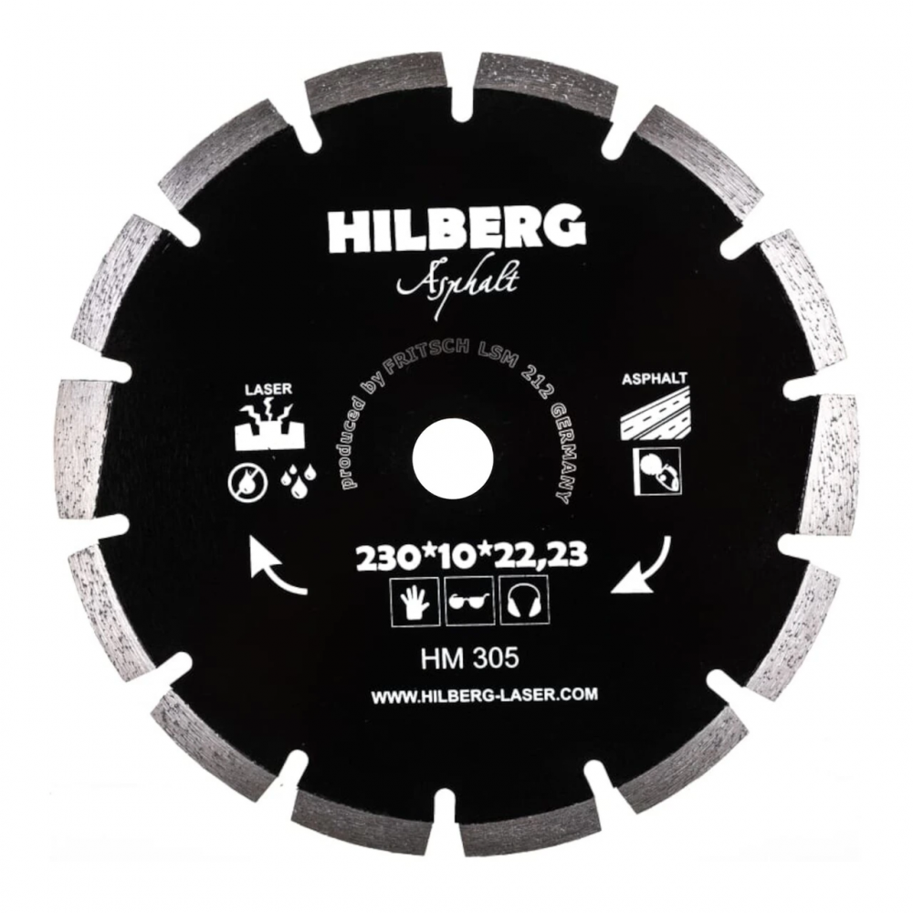 Диск алмазный отрезной 230*22,23 Hilberg Hard Materials Лазер асфальт HM305