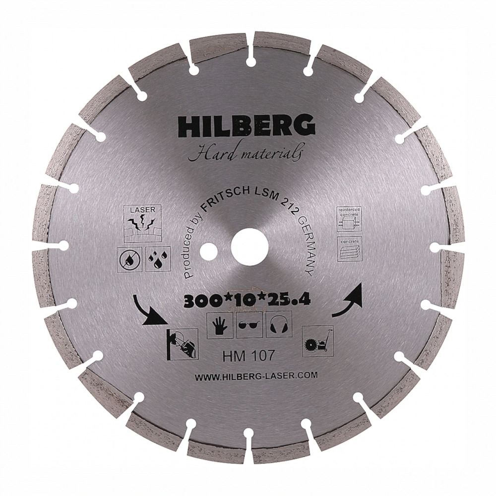 Диск алмазный отрезной 300*25,4 Hilberg Hard Materials Лазер HM107