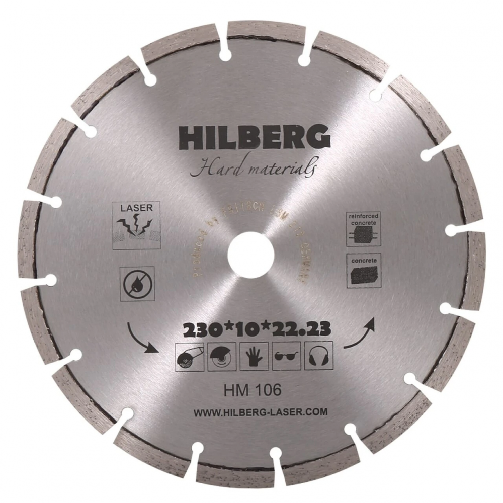 Диск алмазный отрезной 230*22,23 Hilberg Hard Materials Лазер HM106
