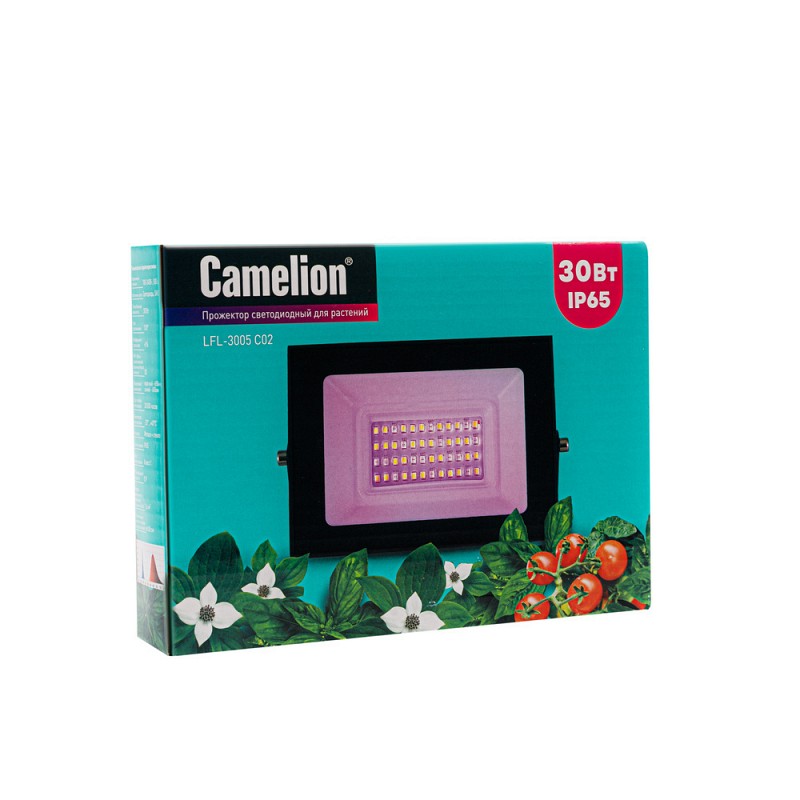 Camelion LFL-3005 C02 черный (ФИТО LED прожектор, 30 Вт)