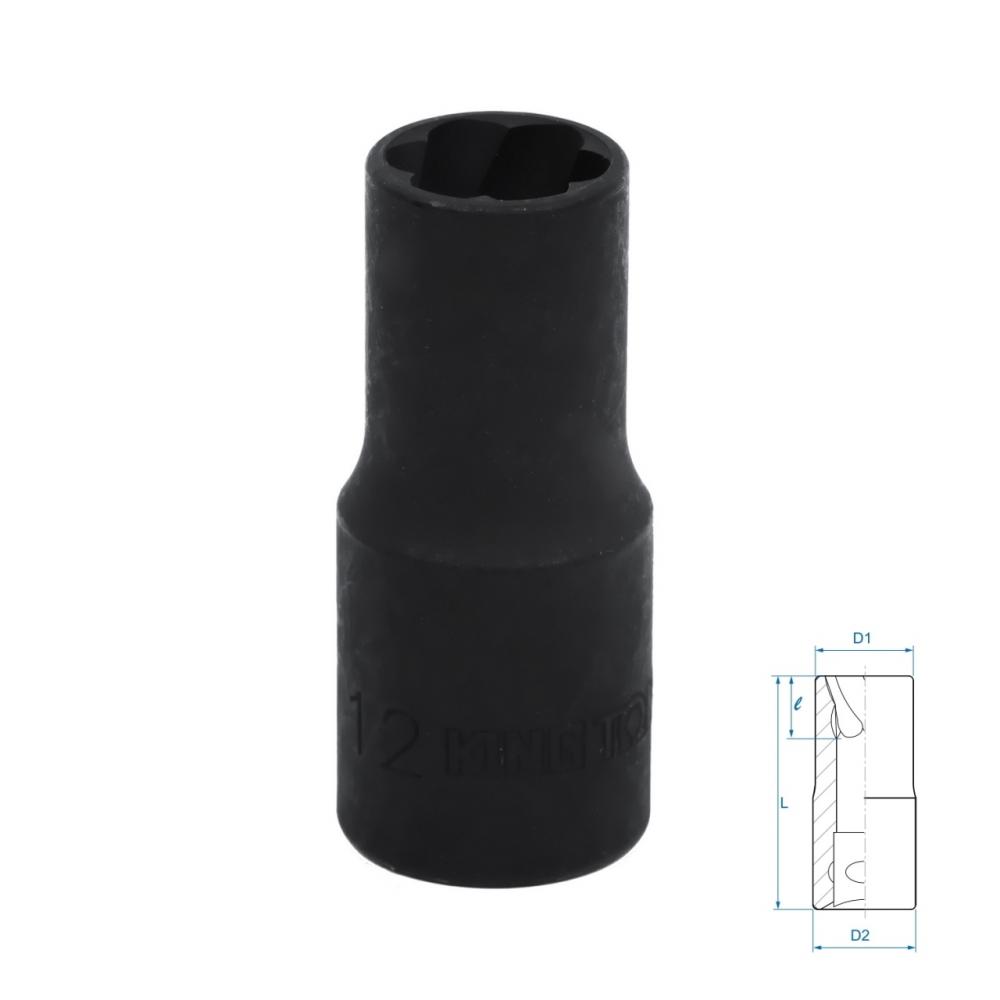 Головка для поврежденного крепежа 1/2", 12 мм KING TONY 9TD403-12M