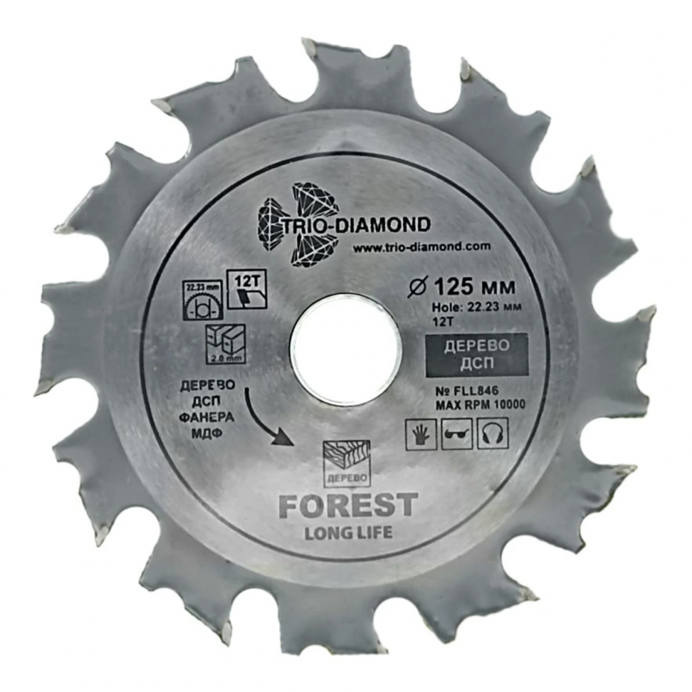 Диск пильный 125*22,23/16*12Т FLL846