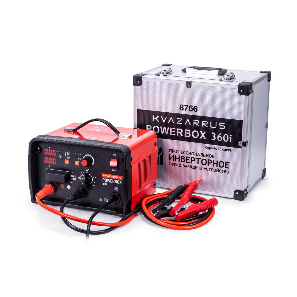 Зарядные устройства FoxWeld Инверторное пуско-зарядное устройство KVAZARRUS PowerBox 360i, таймер, алюминиевый кейс