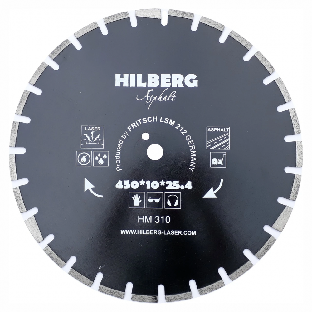 Диск алмазный отрезной 450*25,4 Hilberg Hard Materials Лазер асфальт HM310