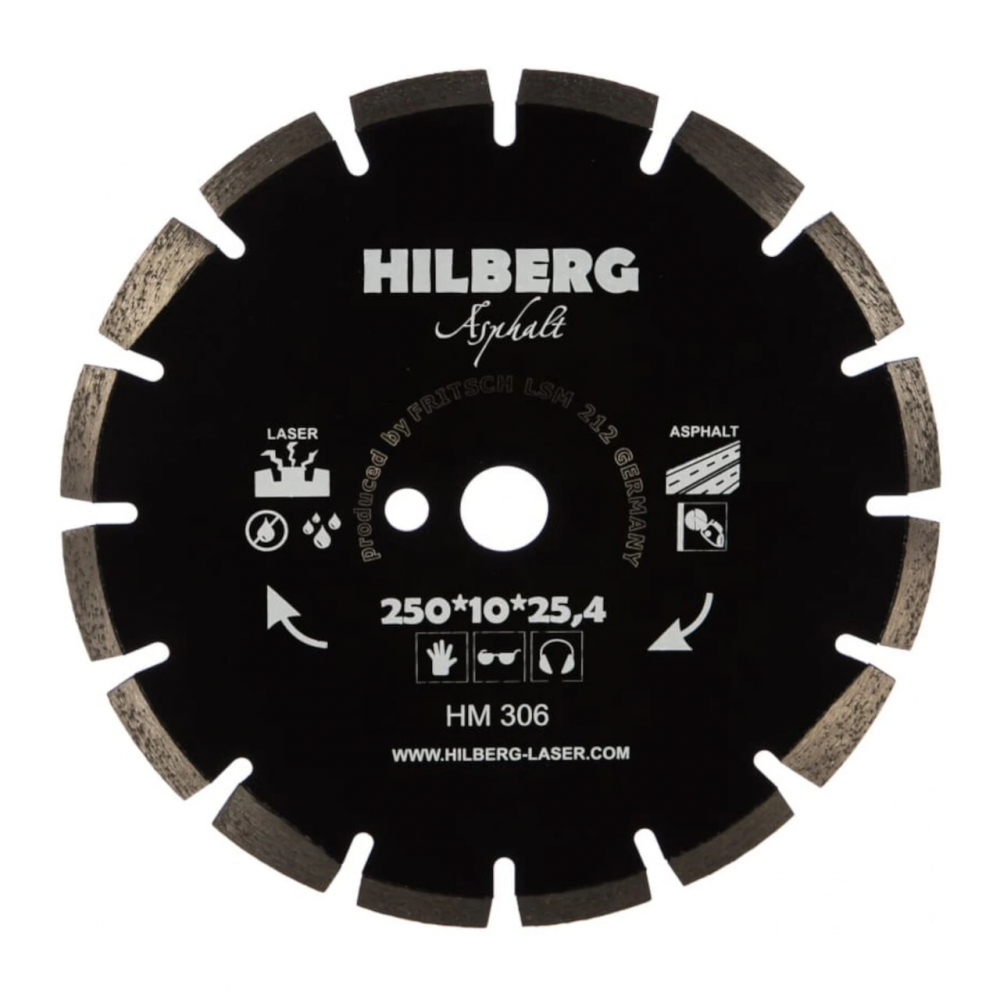 Диск алмазный отрезной 250*25,4 Hilberg Hard Materials Лазер асфальт HM306