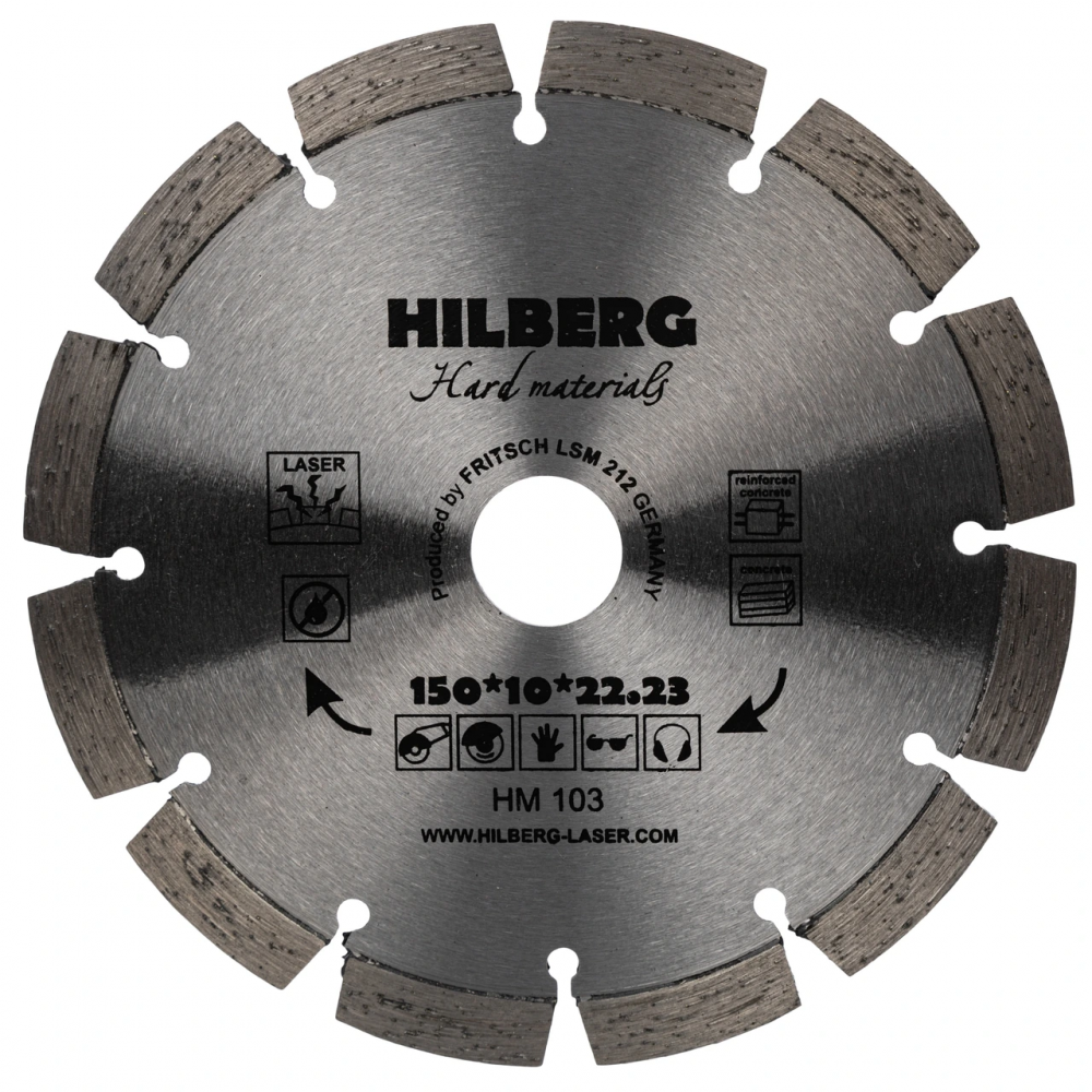 Диск алмазный отрезной 150*22,23 Hilberg Hard Materials Лазер HM103
