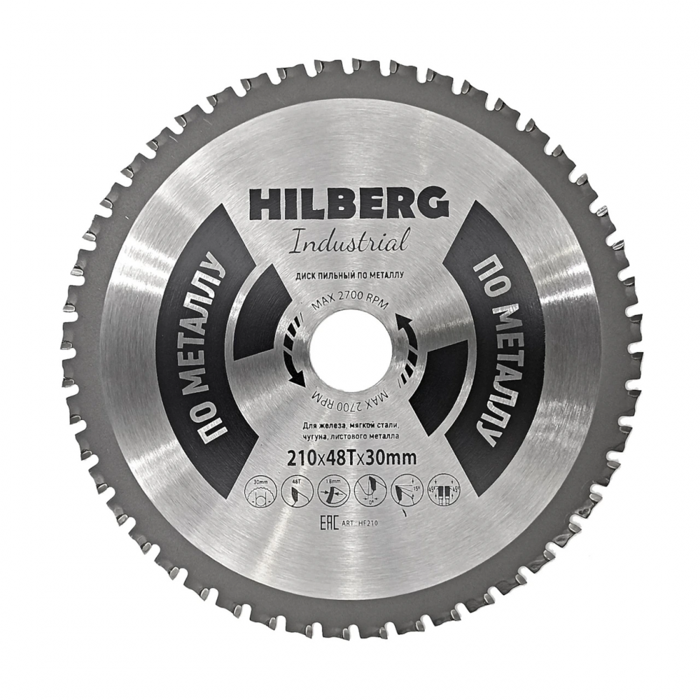 Диск пильный Hilberg Industrial Металл 210*30*48Т HF210