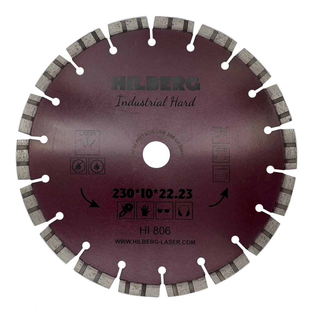 Диск алмазный отрезной 230*22.23 Hilberg Industrial Hard HI806
