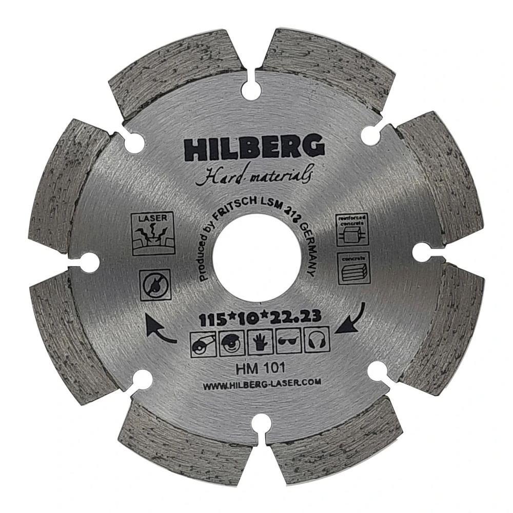 Диск алмазный отрезной 115*22,23 Hilberg Hard Materials Лазер HM101