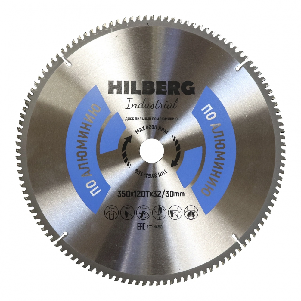 Диск пильный Hilberg Industrial Алюминий 350*32/30*120Т HA350