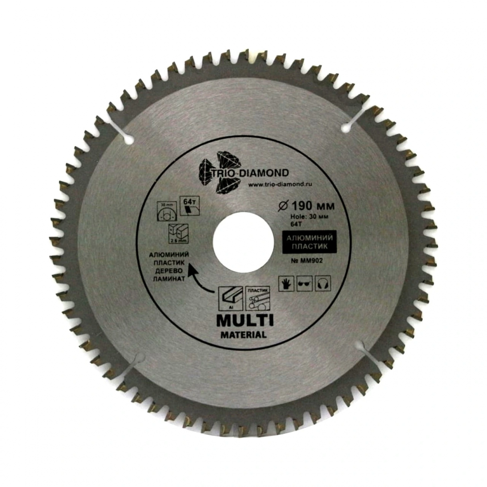 Диск пильный по мультиматериалам 190*30/20*64Т MM902